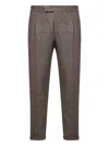 Pt Torino Tailored Brown Trousers In Wool-cashmere Blend In Brown