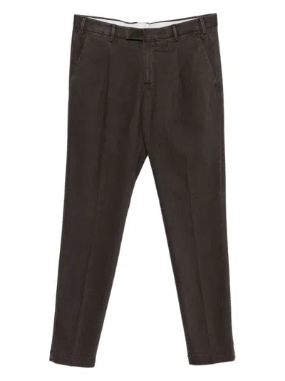 Pt Torino Tailored Brown Trousers With Straight Leg Design