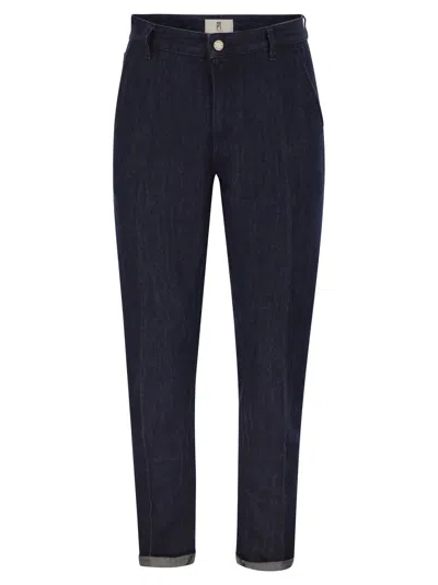 Pt Torino Tailored Cotton And Linen Blend Denim Jeans In Black