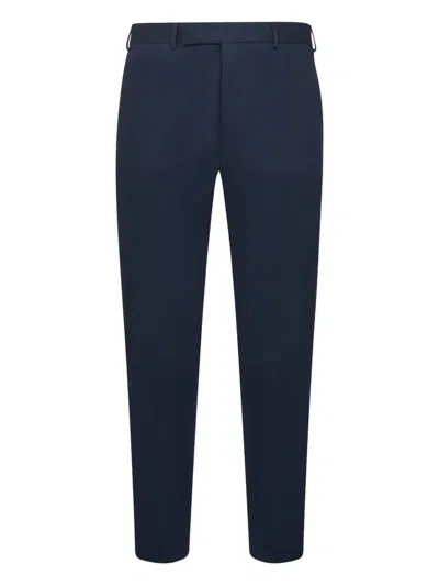 Pt Torino Tailored Cotton Trousers In Blue