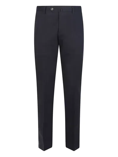 Pt Torino Blue Slim Tailored Pants In Lightweight Flannel Man In Black