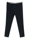 Pt Torino Tailored Dark Navy Cotton-blend Trousers In Black