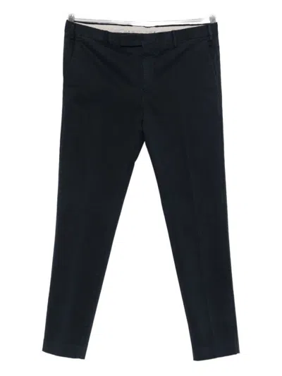 PT TORINO TAILORED DARK NAVY COTTON-BLEND TROUSERS