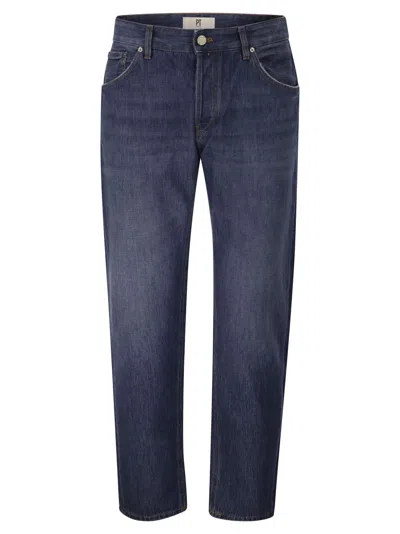 Pt Torino Tailored Denim Jeans In Pure Cotton In Black