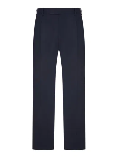 Pt Torino Tailored Fabric Trousers With Pleats In Blue