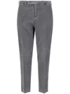 Pt Torino Tailored Grey Corduroy Trousers With Mid-rise Fit In Gray