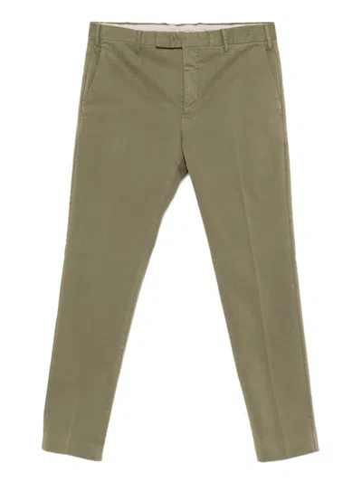 Pt Torino Tailored Olive Green Trousers In Neutral