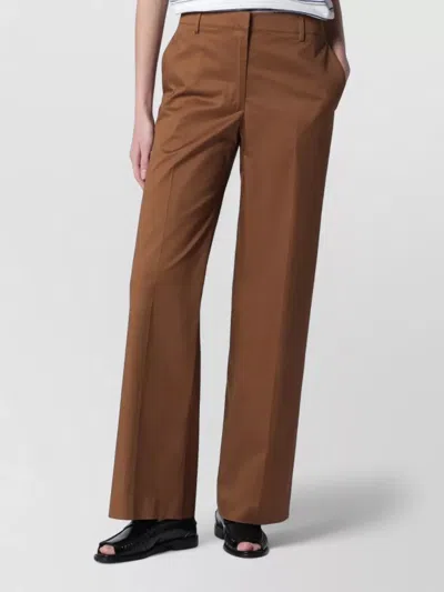 Pt Torino Tailored Pants Belt Loops Side Pockets In Brown