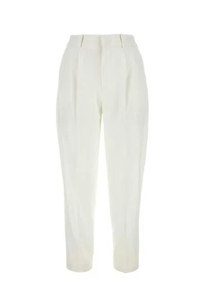 Pt Torino White Stretch Polyester Pant