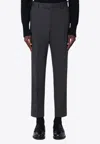 Pt Torino Wool Trousers With Concealead Closure In Gray
