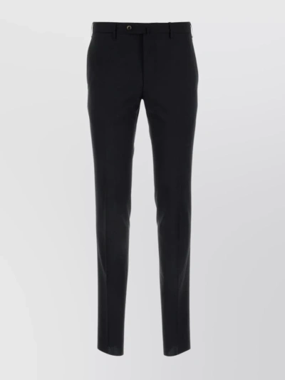 Pt Torino Tailored Stretch Wool Trousers In Black