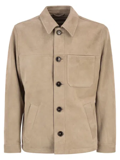 PT TORINO PT TORINO TAILORED SUEDE LEATHER JACKET