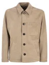 Pt Torino Tailored Suede Leather Jacket In Brown