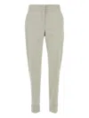 Pt Torino Grey Stretch Cotton Blend Pant In Gray