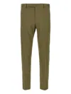 Pt Torino Khaki Stretch Cotton Blend Pant In Green