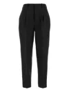 Pt Torino Linen Trousers With Elastic Waistband And Pleats In Black