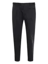 Pt Torino Naavy Blue Cotton Pants In Blue