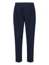 Pt Torino Mid-rise Tailored Trousers With Pleats And Buttoned Pockets In Blue