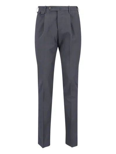 Pt Torino Pleated Tailored Trousers In Gray