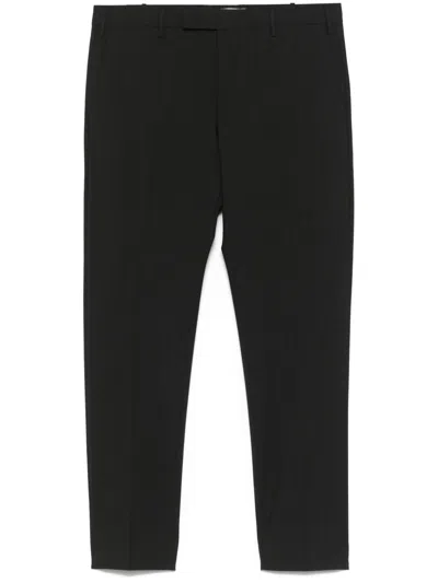 Pt Torino Cotton-blend Tailored Trousers In Black