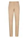 Pt Torino Tailored Straight Trousers With Rear Pockets In Neutral