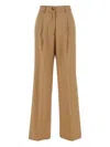 Pt Torino Camel Lyocell Blend Palazzo Pant In Neutrals