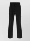 Pt Torino Tailored Wool Trousers With Pleats And Belt Loops In Black