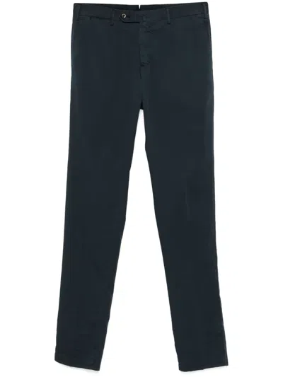 Pt Torino Tapered Chino Trousers In Blue