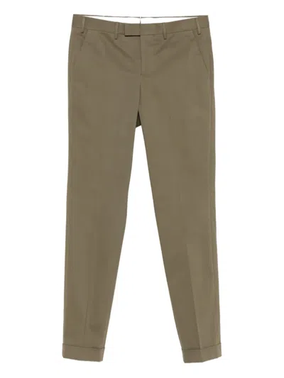 Pt Torino Tapered Chino Trousers In Brown