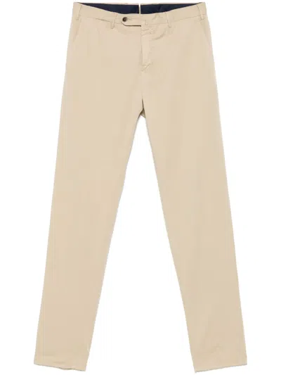 Pt Torino Tapered Chino Trousers In Neutrals