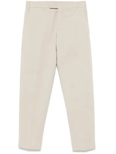 Pt Torino Tapered Chinos In Neutrals