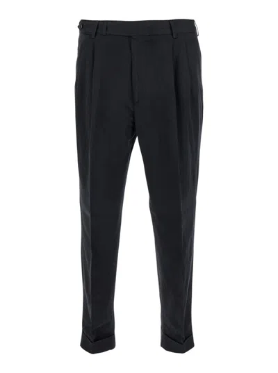Pt Torino Pressed Crease Tailored Trousers In Black
