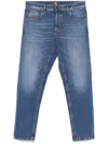 Pt Torino Logo-patch Tapered Jeans In Blue