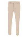Pt Torino Pant Stretch Cotton Loops Belt In Neutral