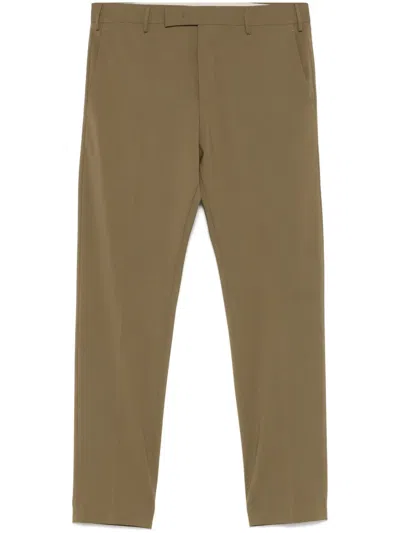 Pt Torino Tapered Tailored Trousers In Brown