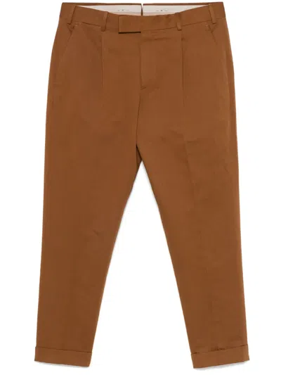 Pt Torino Tapered Trousers In Braun