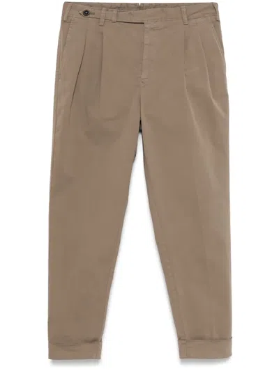 Pt Torino Tapered Trousers In Brown