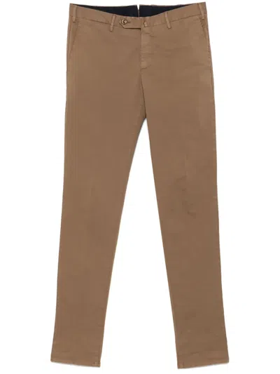 Pt Torino Tapered Trousers In Brown