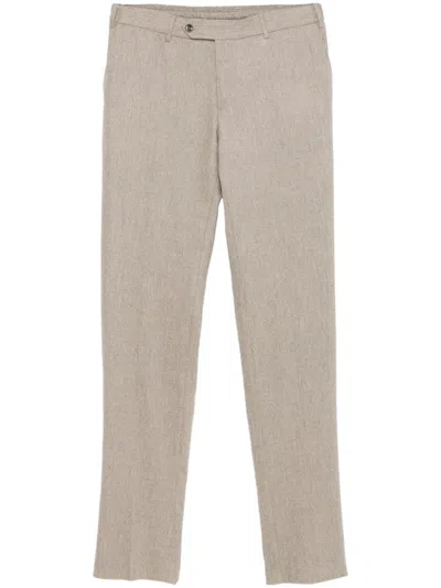 Pt Torino Tapered Trousers In Brown