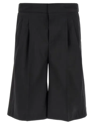 Pt Torino Techno Wool Bermuda Shorts In Black