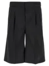 Pt Torino Midnight Blue Stretch Polyester Blend Bermuda Shorts