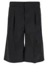 Pt Torino Midnight Blue Stretch Polyester Blend Bermuda Shorts