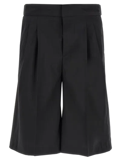 Pt Torino Bermuda In Misto Poliestere Stretch Nero Uomo In Blue