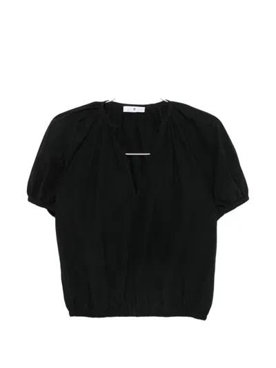 Pt Torino Teresa Puff-sleeve Blouse In Black