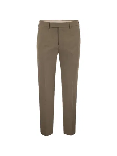 Pt Torino Textured Trousers In Brown