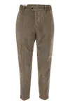 Pt Torino Lyocell Blend Pleated Trousers With Elastic Waist In Beige