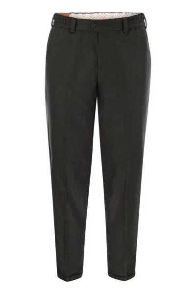 Pt Torino The Rebel - Wool And Cashmere Trousers In Black