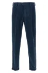 Pt Torino Velvet Tapered Trousers In Blue