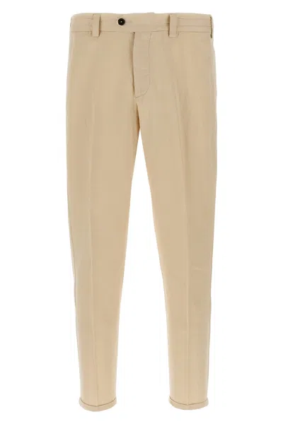 Pt Torino Beige Stretch Cotton Blend Silkochino Pant In Brown