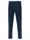 Pt Torino Velvet Tapered Trousers In Blue